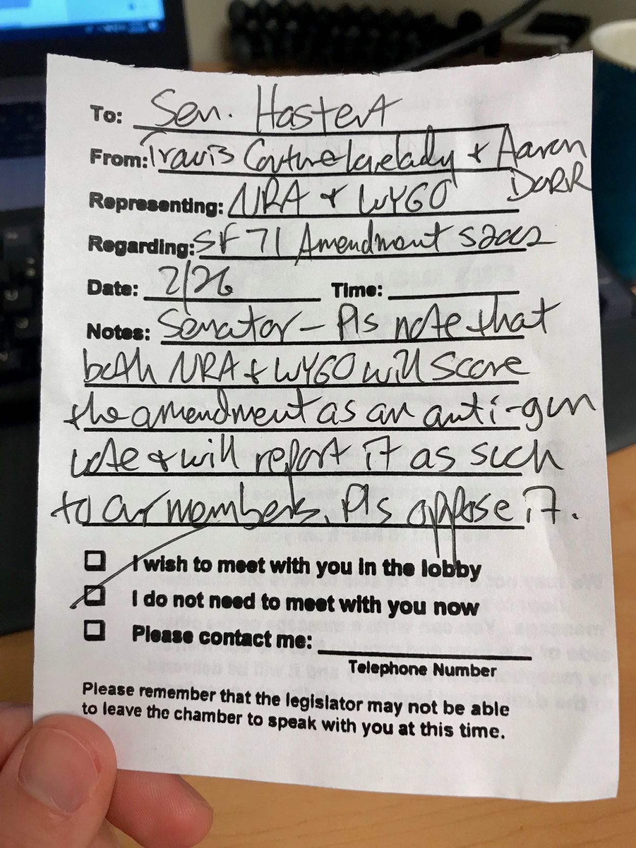 Hastert note